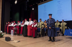 Uroczystość nadania tytułu doktora honoris causa prof. K. Matyjaszewskiemu,